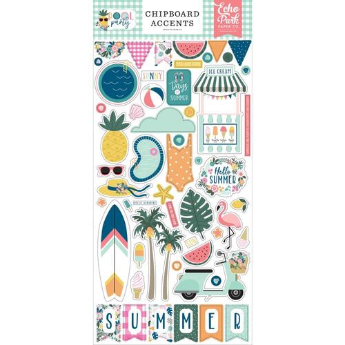 Echo Park Pool Party Chipboard Accents Stickers