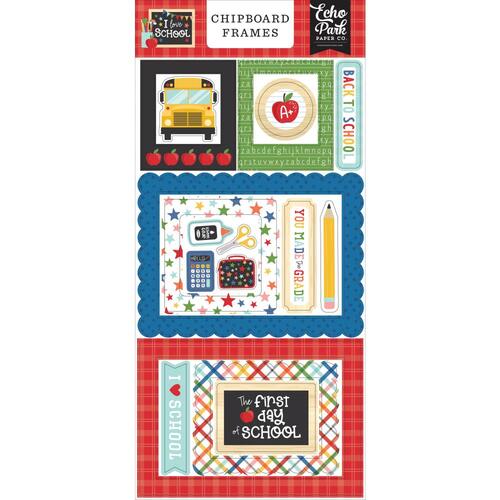 Echo Park I Love School Chipboard Frame Stickers