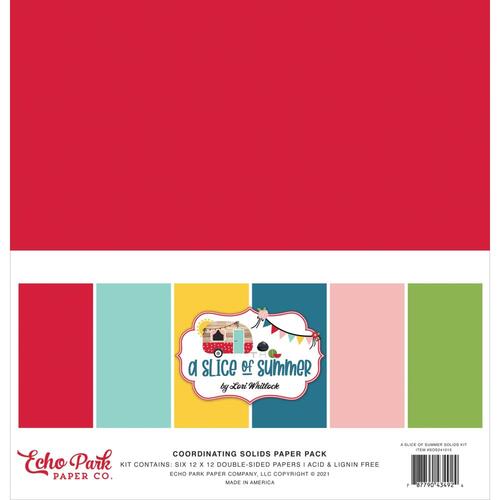 Echo Park A Slice of Summer 12" Solids Cardstock Collection Pack
