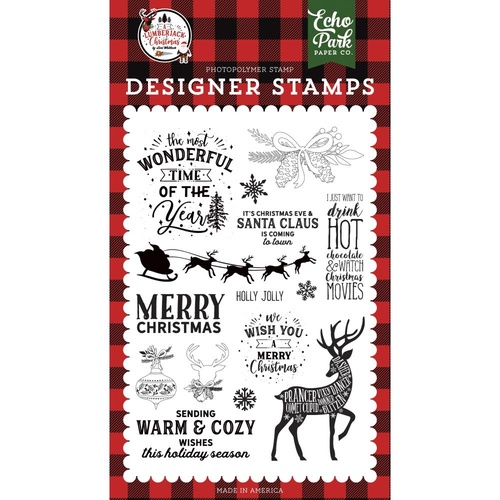 Echo Park A Lumberjack Christmas Stamp Warm & Cozy Wishes