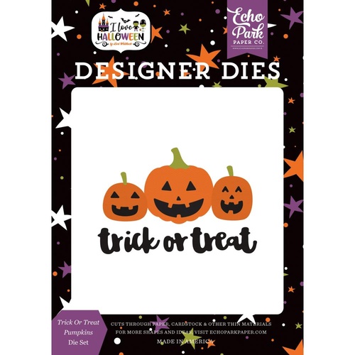 Echo Park I Love Halloween Designer Die Trick or Treat Pumpkins