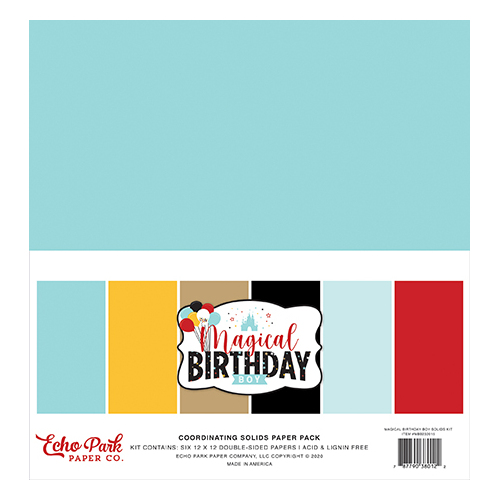 Echo Park Magical Birthday Boy 12" Solids Cardstock Kit