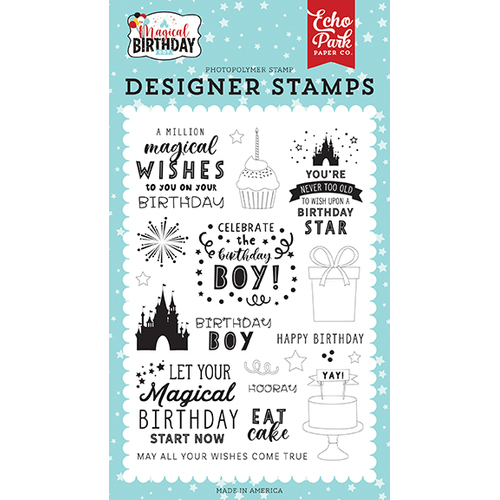 Echo Park Magical Birthday Boy Wishes Come True Stamp Set