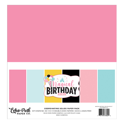 Echo Park Magical Birthday Girl 12" Solids Cardstock Kit