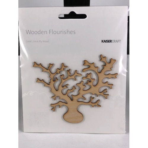Kaisercraft Wooden Flourishes Coral