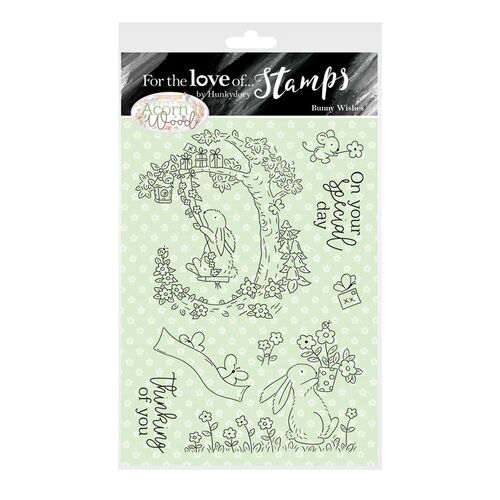 Hunkydory Acorn Wood Bunny's Special Day Bunny Wishes Stamp