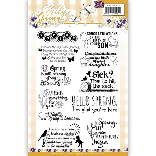 Find It Trading Early Spring Clear Stamps Text by Marieke 