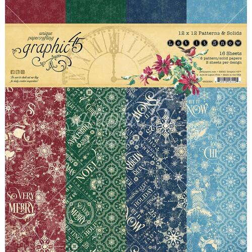 Graphic 45 Let It Snow 12" Patterns and Solids Paper Pad
