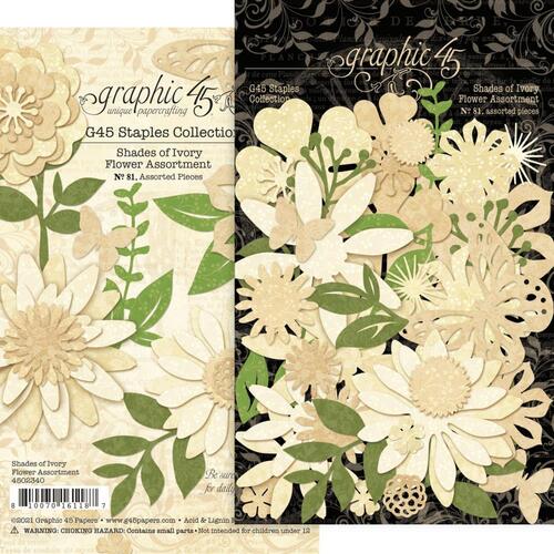 Graphic 45 Staples Shades of Ivory Flower Assortment