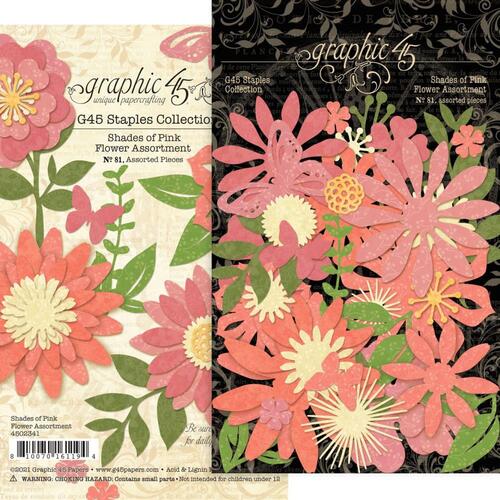 Graphic 45 Staples Shades of Pink Flower Assortment