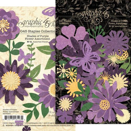 Graphic 45 Staples Shades of Purple Flower Assortment