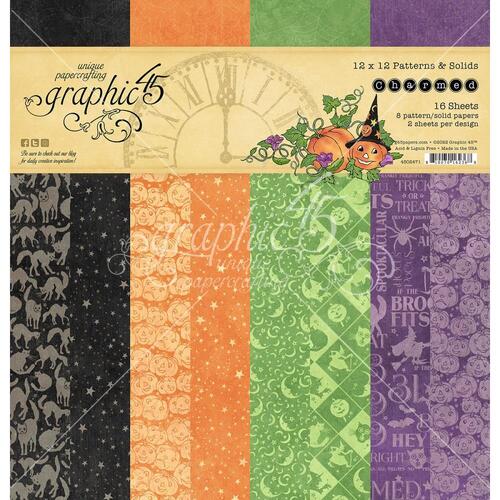 Graphic 45 Charmed 12" Patterns & Solids Pack