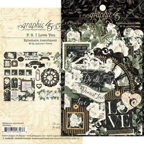 Graphic 45 PS I Love You Ephemera Assortment