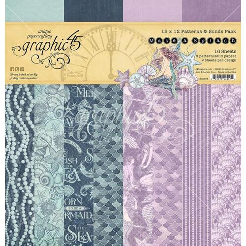 Graphic 45 Make a Splash 12" Patterns & Solids Pack