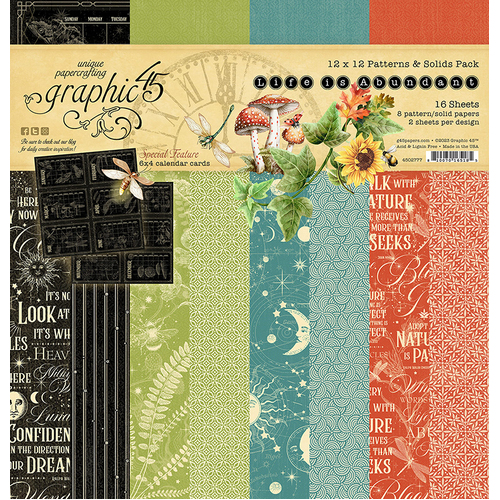 Graphic 45 Life is Abundant 12x12 Patterns & Solids Pack