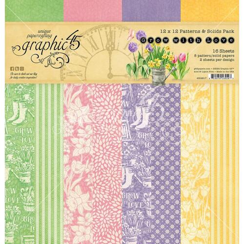 Graphic 45 Grow With Love 12x12" Patterns & Solids Pack