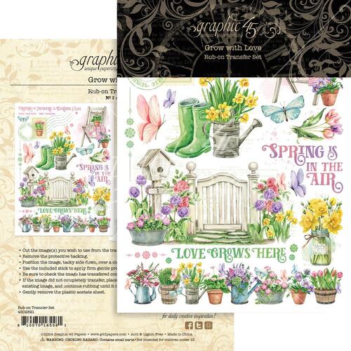 Graphic 45 Grow With Love Rub On Transfers