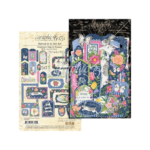 Graphic 45 Spring is in the Air - Chipboard Tags & Frames