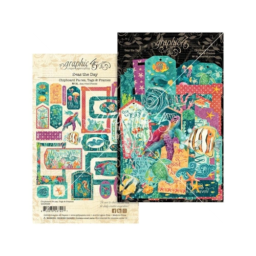 Graphic 45 Seas the Day - Chipboard Pieces : Tags & Frames