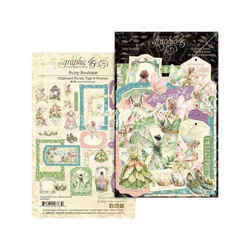 Graphic 45 Fairy Boutique - Chipboard Pieces : Tags & Frames