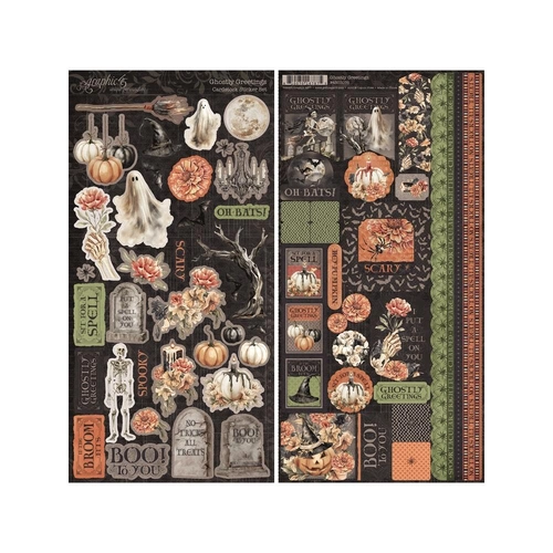 Graphic 45 Ghostly Greetings - Cardstock Sticker Set