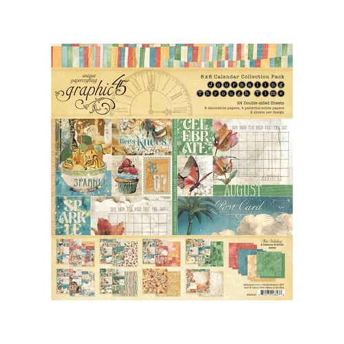 Graphic 45 Journaling Through Time - 8x8 Calendar Collection Pack