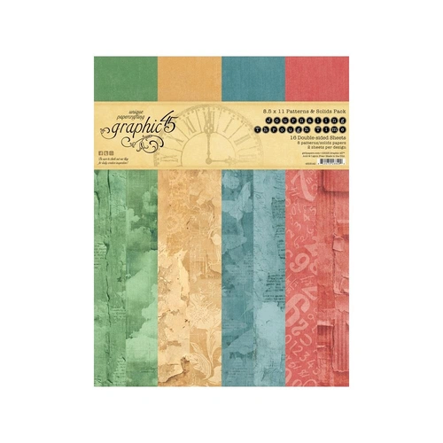 Graphic 45 Journaling Through Time - 8.5x11" Patterns & Solids Pack