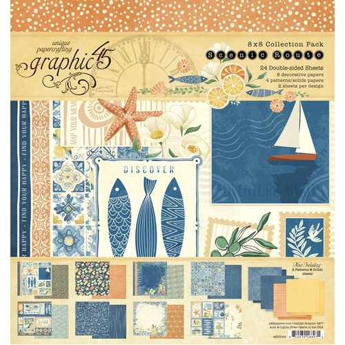 Graphic 45 Scenic Route - 8x8" Collection Pack