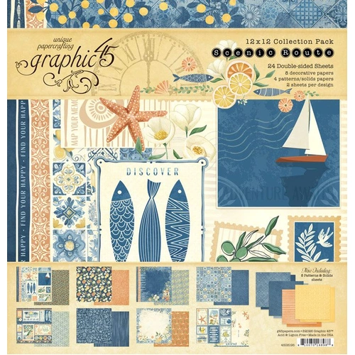Graphic 45 Scenic Route - 12x12" Collection Pack