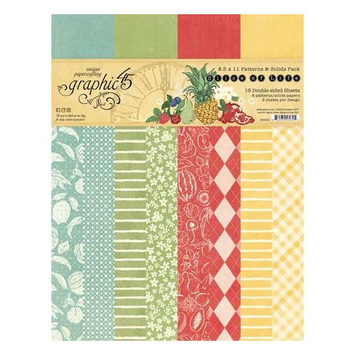 Graphic 45 Slice of Life - 8.5x11" Patterns & Solids Collection Pack