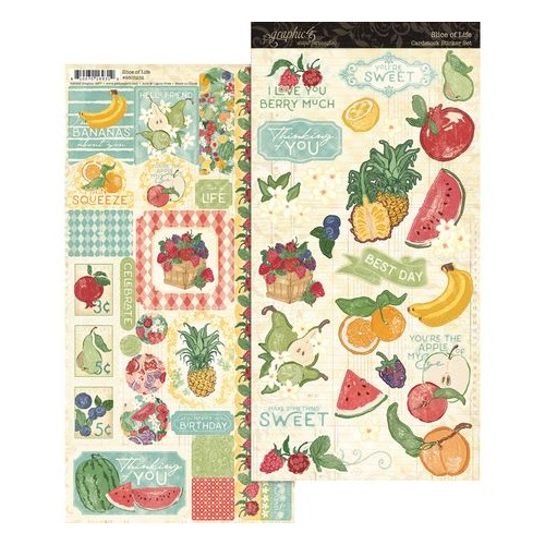 Graphic 45 Slice of Life - Cardstock Sticker Set