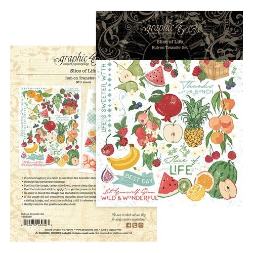 Graphic 45 Slice of Life - Rub-On Transfers