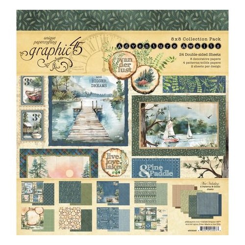 Graphic 45 Adventure Awaits - 8x8" Collection Pack