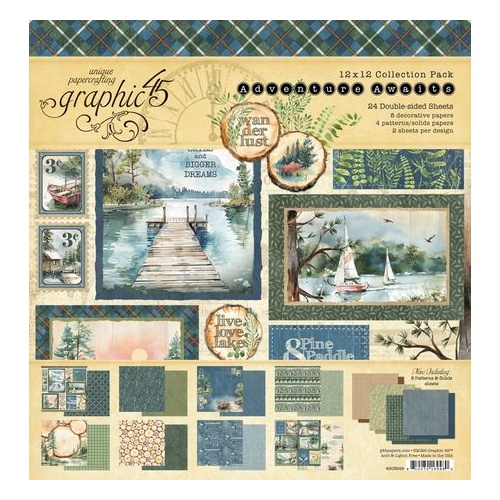 Graphic 45 Adventure Awaits - 12x12" Collection Pack