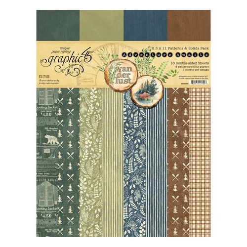 Graphic 45 Adventure Awaits - 8.5x11" Patterns & Solids Collection Pack