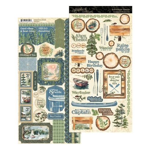 Graphic 45 Adventure Awaits - Cardstock Sticker Set