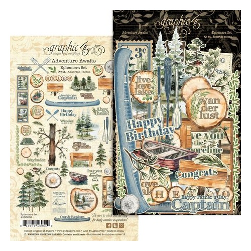 Graphic 45 Adventure Awaits - Ephemera Set