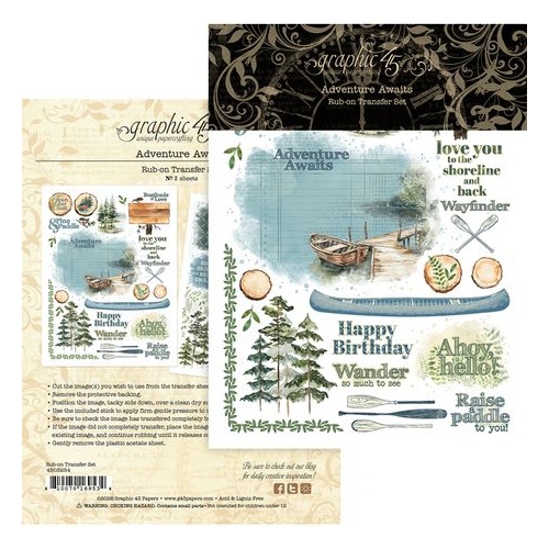Graphic 45 Adventure Awaits - Rub-on Transfers