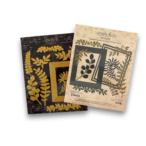 Graphic 45 Rectangle Frames with Ferns & Foliage Die Set