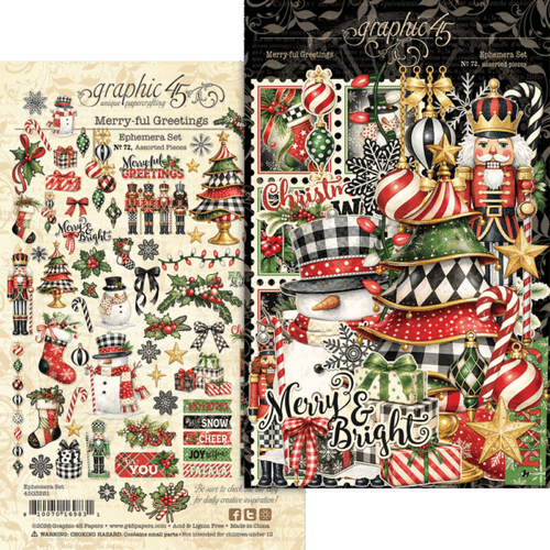Graphic 45 Merry-ful Greetings - Ephemera Set