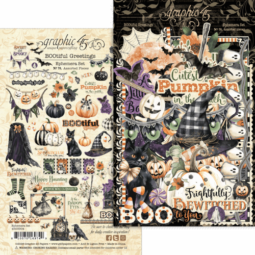 Graphic 45 BOOtiful Greetings - Ephemera Set