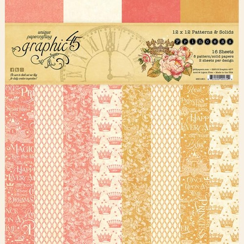 Graphic 45 Princess 12" Patterns & Solids Paper Pad