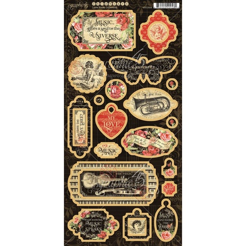 Graphic 45 FLORAL SHOPPE 26pc Chipboard Spring Garden Flowers Planner Home Decor