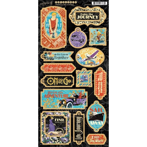 Graphic 45 Life's Journey Chipboard Die Cuts