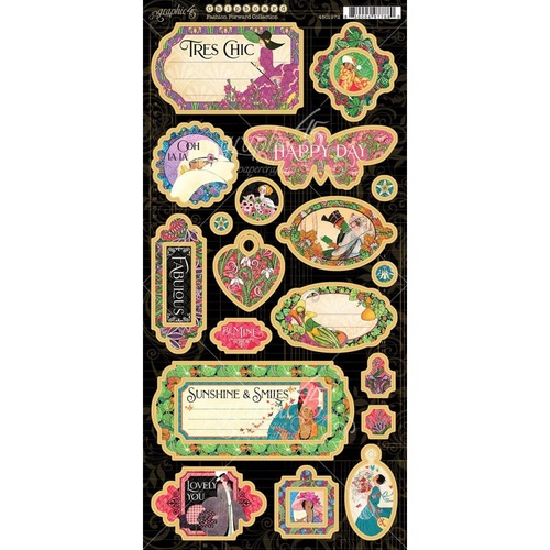Graphic 45 Fashion Forward Chipboard Die Cuts