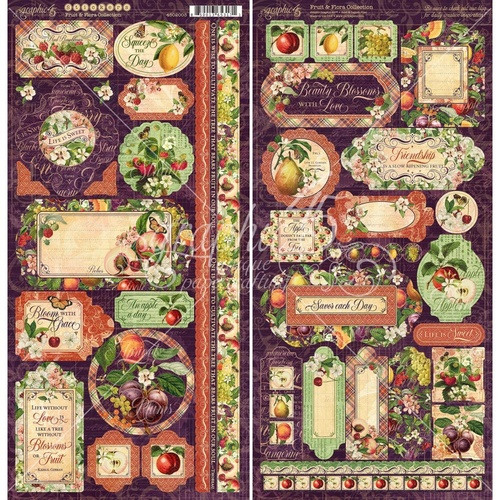 Graphic 45 Fruit & Flora Cardstock Stickers