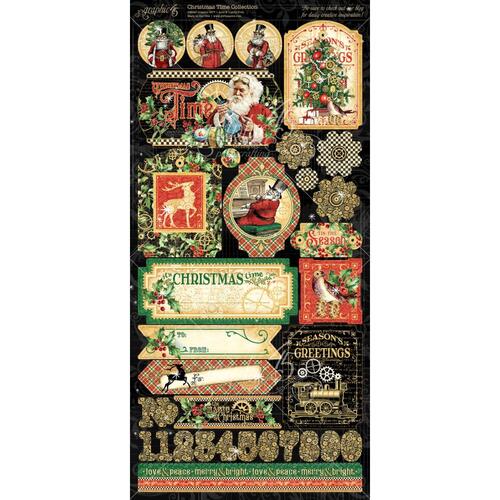 Graphic 45 Christmas Time Cardstock Stickers