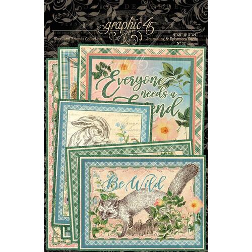 Graphic 45 Woodland Friends Ephemera & Journaling Cards