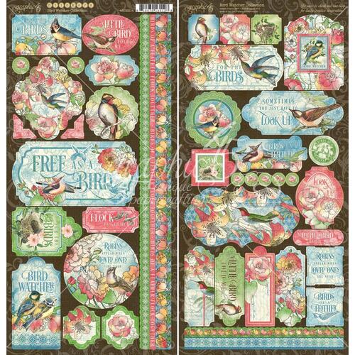 Graphic 45 Bird Watcher Cardstock Stickers