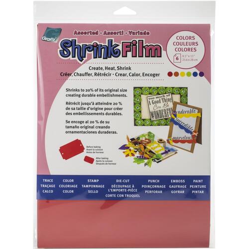 Grafix Assorted Colour Shrink Film 6pk